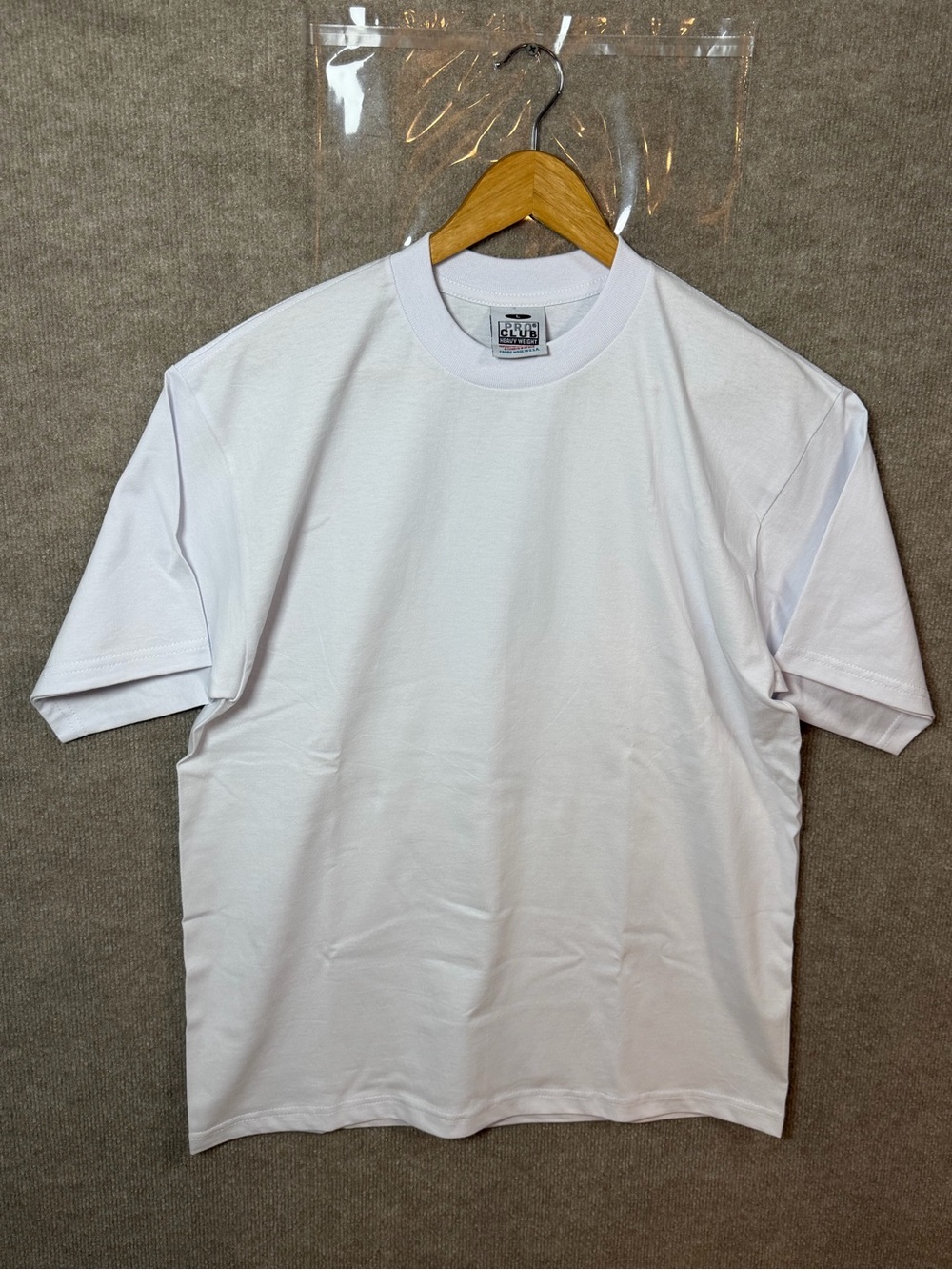 Pro Club Men's Heavyweight T-Shirt Crew Neck Plain Blank Short Sleeve Tee All Si